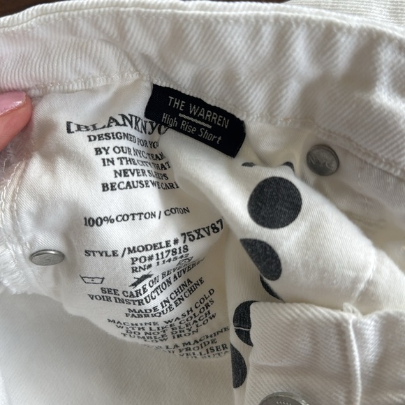 Blank NYC The Warren High Rise Denim Short - 26 - White - Picture 4 of 4